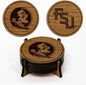 LazerEdge Florida State Seminoles Wooden Coaster Set - Cherry Wood - Officially Licensed Product - 4-Pack