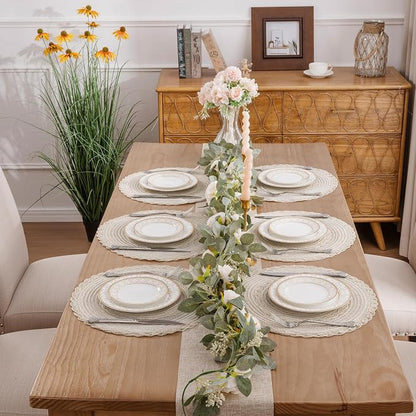 SHACOS 15 inch Round Braided Placemats Set of 12 - Image 9