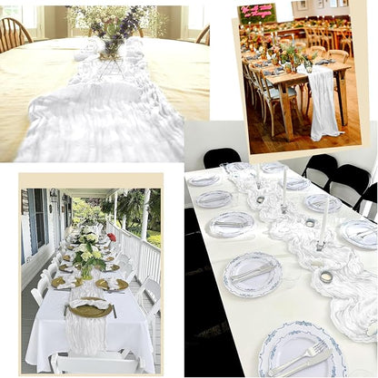 15 Pack White Table Runner 17 x 108inch Cheesecloth Table Runner Boho Gauze - Image 7