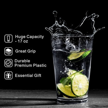 JGIRL Unbreakable Plastic Drinking Glasses, 16 Ounces | 16 oz plastic Tumbler - Image 3