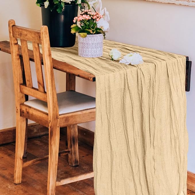 6 Pack Cheesecloth Table Runner 10Ft Christmas Gauze Boho Table Runners - Image 4