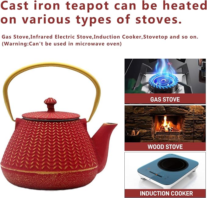 Small Cast Iron Tea Kettle for Stovetop Safe, Durable Teapot - Image 7