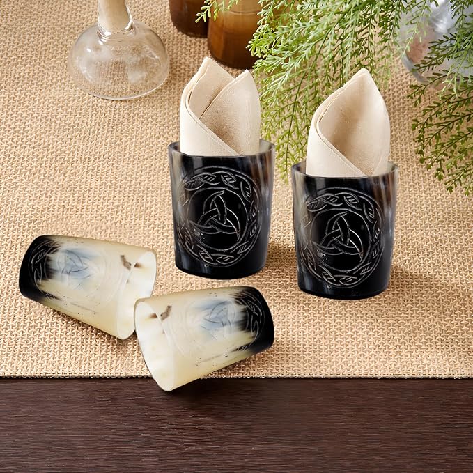 Handicrafts Home Viking Horn Shot Glasses Set of 8, Handmade Natural Ox Horn - Image 6
