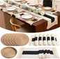 Boho Placemats 4/6/8 Set of Round Woven Placemat Macrame Style Bicolor by Gandeer