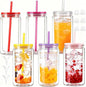 6 Pack Snow Globe Tumbler, Double Wall Plastic Reusable Cups by Alohastarttg