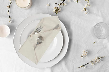 ACCENTHOME Accent Home 100% Cotton Napkins, Delicate Cloth Napkins for Dinners, Parties and Weddings，18 x 18 Inch Set of 6 - Natural