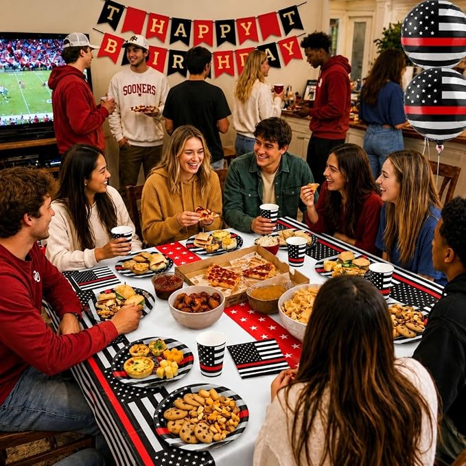 Firefighter Thin Red Line Party Set-16 Guests-Plates & Napkins-Havercamp | - Image 9