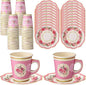 Tioncy 100 Pcs Tea Party Decorations Include 50 Pieces 9 oz Paper Tea Cups by Tioncy