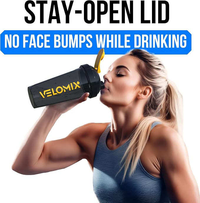 VELOMIX 2 Pack 28oz Protein Shaker Bottle - Image 7