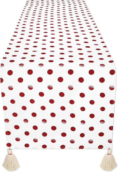 Folkulture Table Runner 72 Inches Long | Polka Red | Table Runner - Image 2