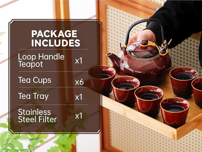 Japanese Tea Set for Adults, Porcelain Kung Fu Tea Set - Image 7