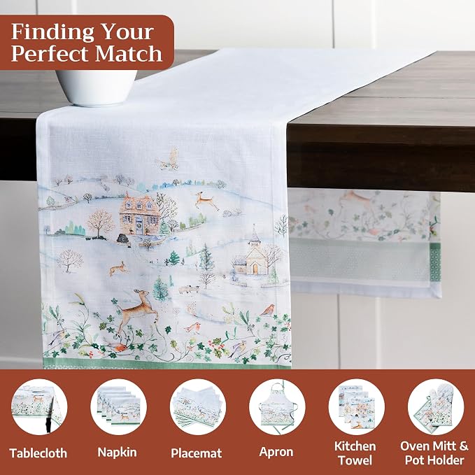 Maison d' Hermine Table Runner 100% Cotton 14.50" x 108" | Table Runners 108 - Image 4