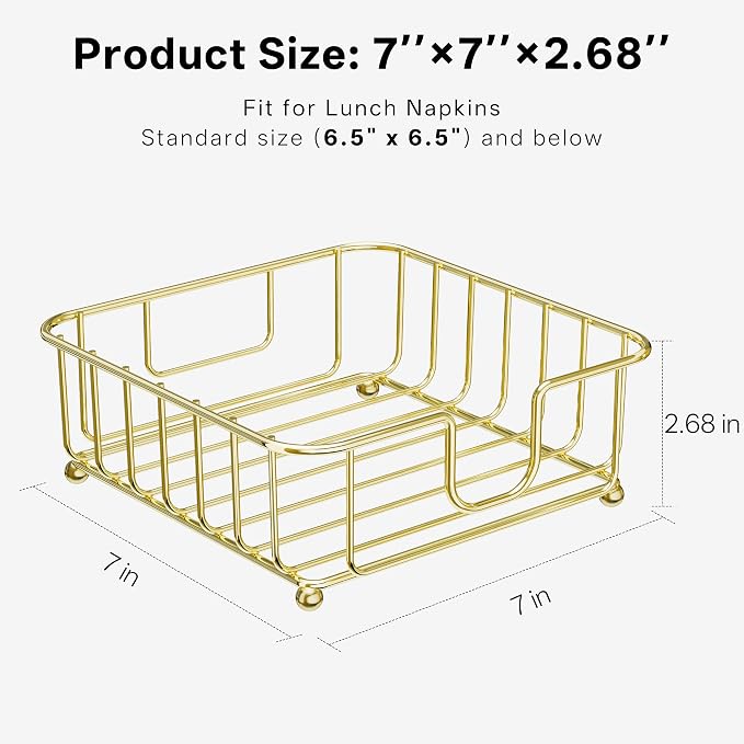 Napkin Holder for Table, Napkin Holders for Paper Napkins, GMFINE Flat Metal - Image 3