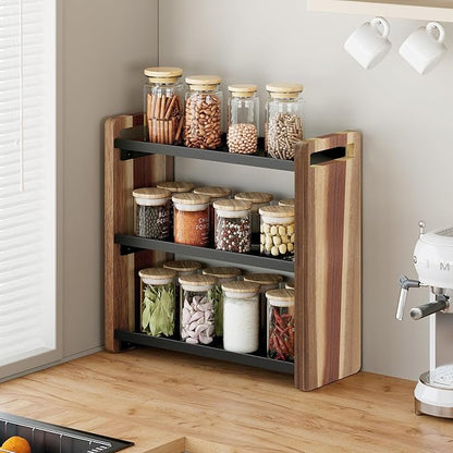 Bathroom Counter Organizer,Bathroom Counter Shelf,Bathroom Organizers,Under Sink Organizer,Cologne Organizer For Men,Cologne Cabinet,Spice Rack Organizer for Cabinet,Gifts(Brown 3 Tier)