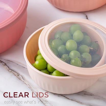 COOK WITH COLOR Prep Bowls with Lids- Wide and Deep Nesting Plastic Small - Image 5