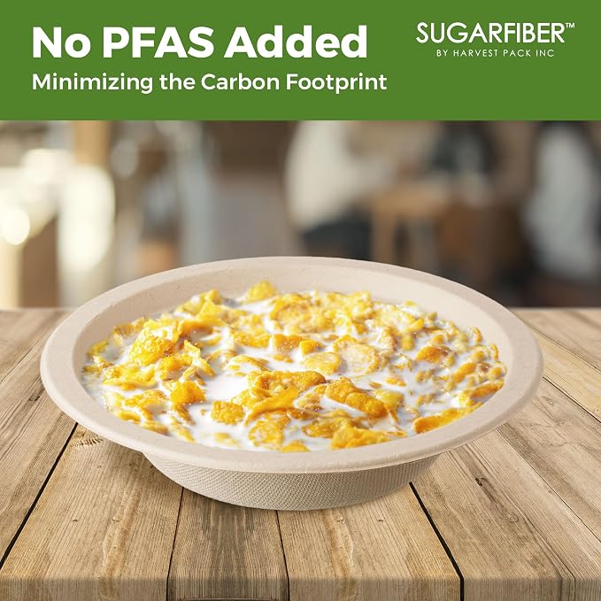 12oz Compostable Paper Bowls Disposable Round Natural Cereal Bowl, Biodegradable - Image 5