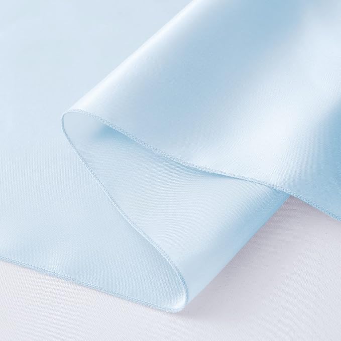 Horbaunal 12 Pack Light Blue Satin Table Runner 12 x 108 Inch | Smooth Table - Image 7
