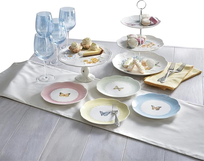 Lenox Dessert Plate Set, Lenox Butterfly Meadow Colors Collection 4-Piece - Image 8