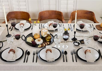 Solino Home Light Natural Linen Tablecloth 60 x 108 Inch - Classic Hemstitch, 100% Pure Linen Rectangular Tablecloth - Machine Washable Table Cloth for Spring, Easter