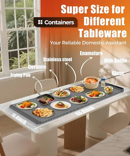 Warming Mat for Food, 46x15 Inch, Dark Grey, Fast Heat, Child Lock | Includes - Image 4