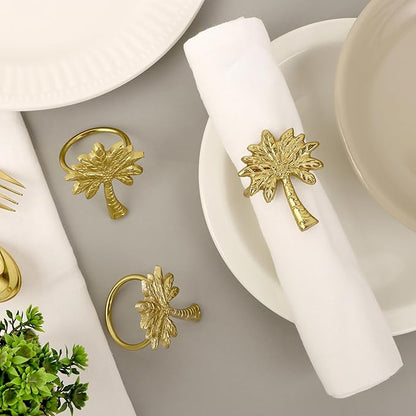 Napkin Ring Set of 12, Fall Thanksgiving Christmas Napkin Rings, Festival Metal Napkin Rings Holders, Napkin Ring Bulk for Wedding, Party, Elegant Table Settings Gift Ideas (Gold) - ALPHA Living HOME