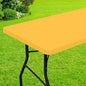 Smiry Rectangle Picnic Table Cloth, Waterproof Elastic Fitted Tablecloths for 8 Foot Tables, Washable Polyester Table Cover for Camping, Indoor and Outdoor (Mustard Yellow, 30"x96")
