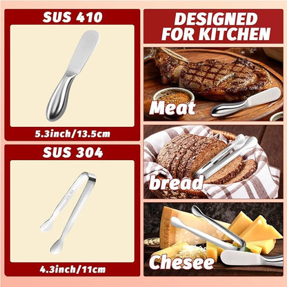 Butter Spreader Knife Set 8 PCS Stainless Steel Cheese Butter Spreader Knives - Image 2