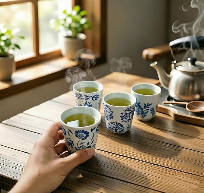 6 oz Chinese tea cups, Ceramic Coffee Cup, No Handle Teacup Matcha Mug - Image 9