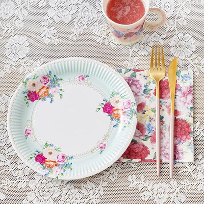 Talking Tables Afternoon Tea Vintage Floral Paper Plates Pack of 24 Truly - Image 5