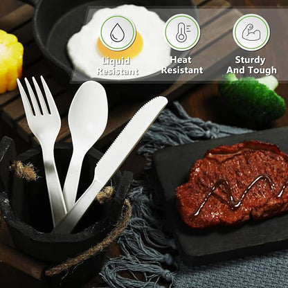 Compostable Knife, 100 Biodegradable Silverware - Image 5