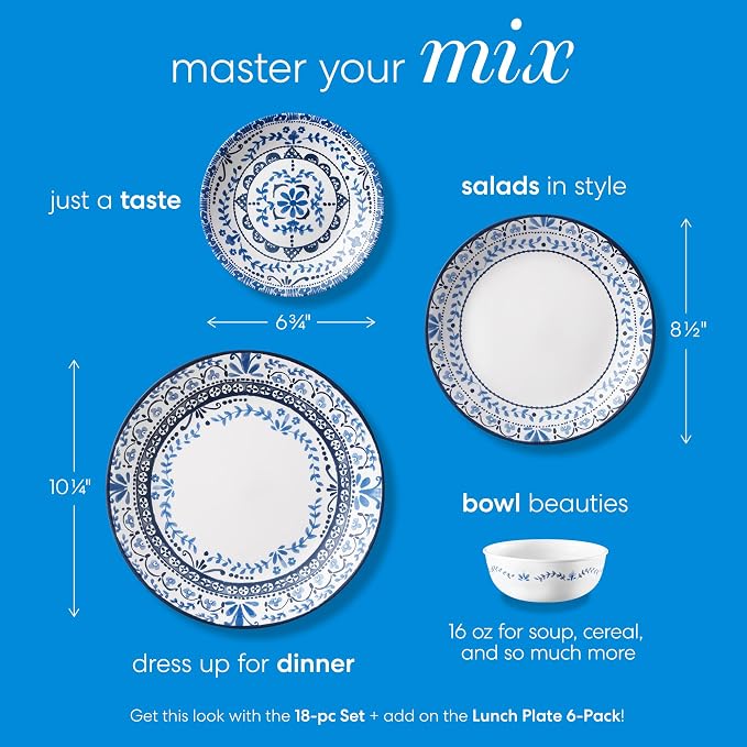 Corelle Vitrelle 6 PIECE Dinner Plates Set Triple Layer Glass and Chip Resistant - Image 3