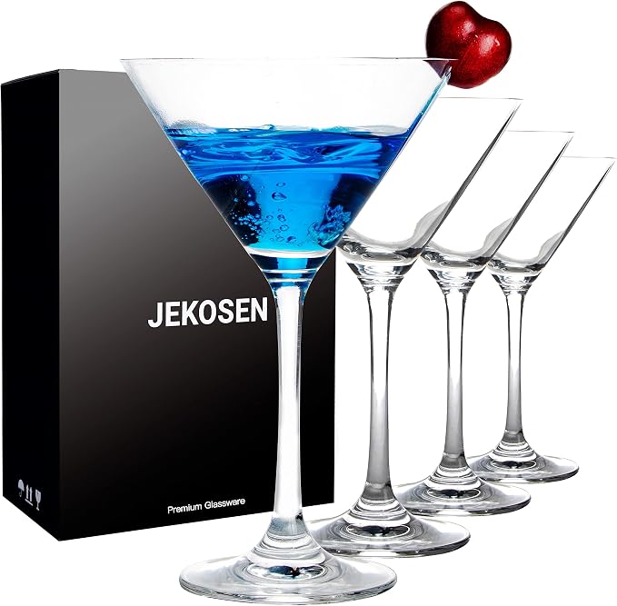 Crystal Martini Cocktail Glasses 9 Ounce Set of 4 by JEKOSENFISHING