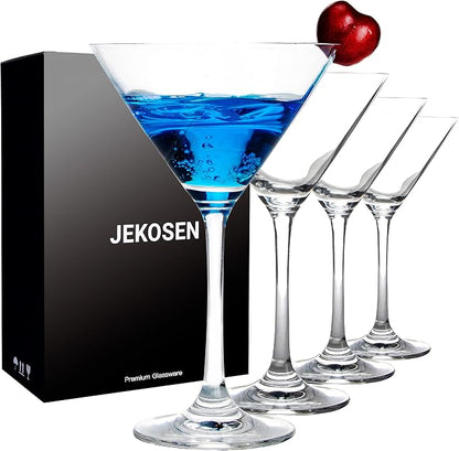 Crystal Martini Cocktail Glasses 9 Ounce Set of 4 by JEKOSENFISHING