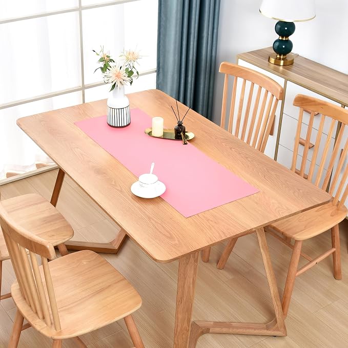 Wolkemer Farmhouse Pink Table Runner Small Short Table Runners 36 Inches | by Wolkemer
