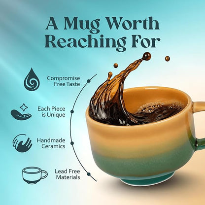 NOVA CERAMICS Amber Coffee Mug - 16 oz Ceramic Mug - Savannah | Aesthetic - Image 3