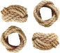 Jute Napkin Rings Set of 4 | Elegant Woven Nautical Napkin Rings | 100% Natural by Jolitee