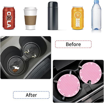 Car Coasters, 4 Pack Universal Vehicle Bling Car Coaster, Rhinestone Coaster - Image 3