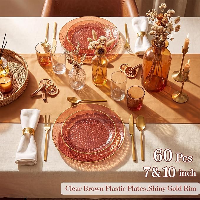 Rubtlamp 60Pcs Amber Plastic Plates - Image 5