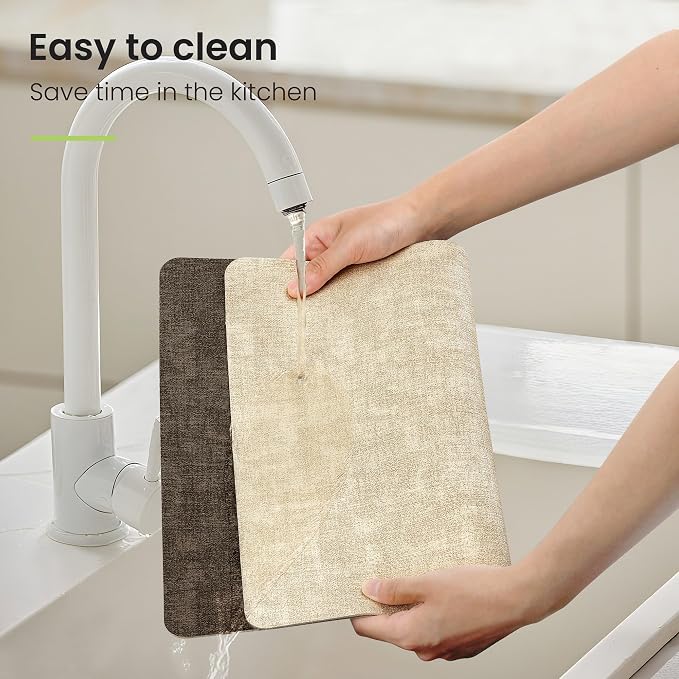 Fyvva Placemats Set of 4 Wipeable Reversible Faux Leather - Image 5
