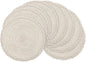 SHACOS Boho Round Placemats Set of 8 Braided Border Round Place Mats 15 inch by SHACOS