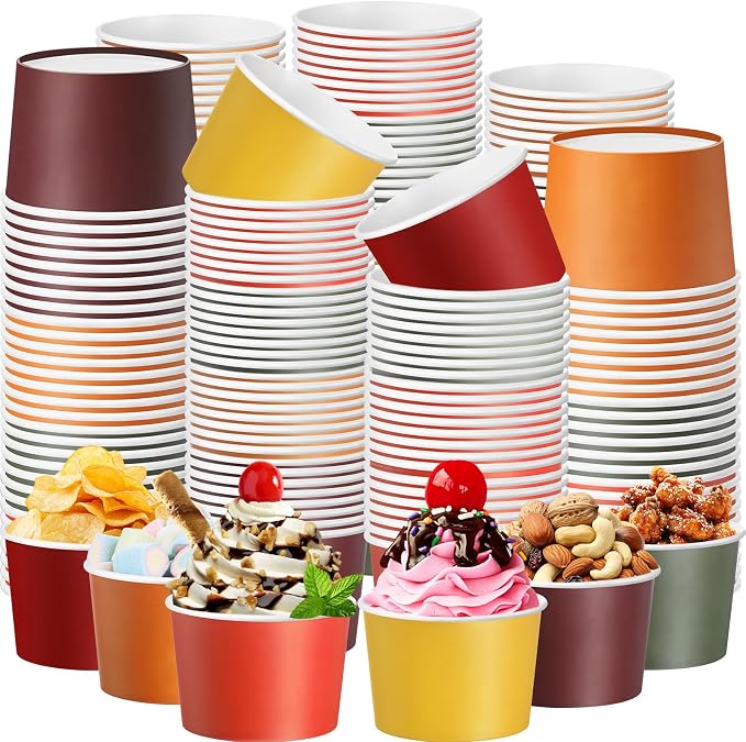 Jingmore Paper Ice Cream Cups 9oz Colored Disposable Dessert Bowls by Jingmore