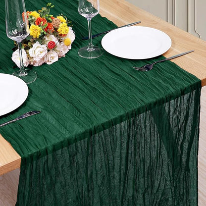 1 Pack Cheesecloth Table Runner 10Ft Christmas Gauze Boho Table Runners by Home