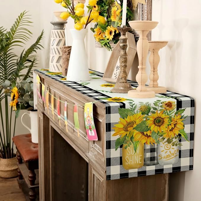 Sunflower Summer Table Runner 13x120 Inch, Kitchen Dining Table Decoration - Image 6