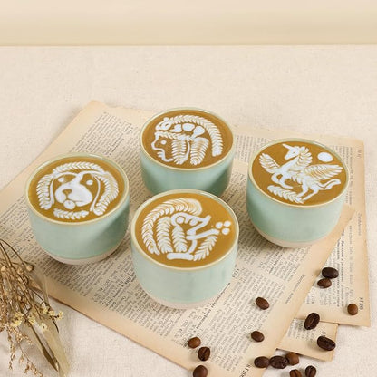 Ceramic Espresso Cups Set of 4, Double Walled Espresso Coffee Mugs - Image 2
