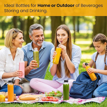 8 Pack 18 oz Glass Juice Bottles - Image 8