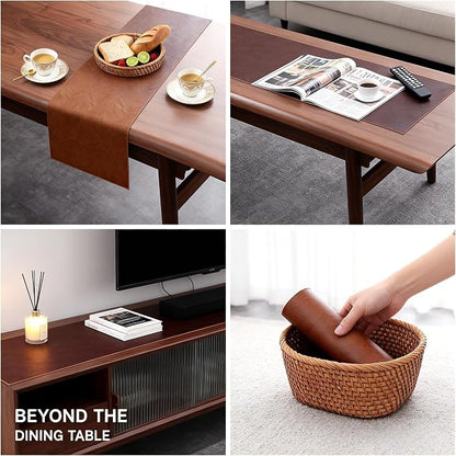 Double-Sided Faux Leather Table Runner, Waterproof Heat Resistant Non-Slip - Image 8
