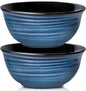 HASENSE Serving Bowls, 60 Ounces Ceramic Salad Pasta Soup Bowls, 8.5 inch Large Bowls for Kitchen Ramen Pho Fruit Cereal Popcorn, Microwave and Dishwasher Safe, Set of 2, Blue