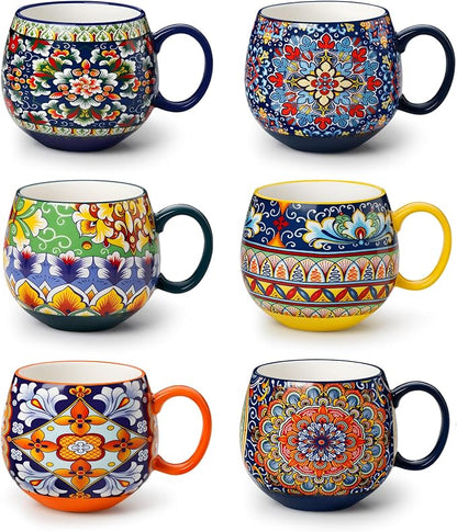 vancasso Coffee Mugs Set of 6, 18oz Ceramic Coffee Cups, Colorful | Porcelain by vancasso