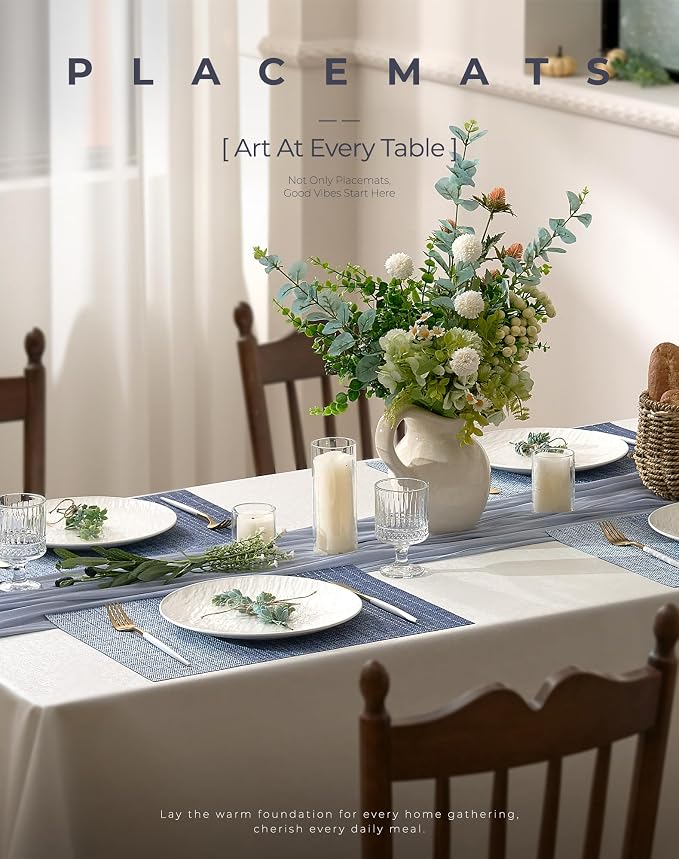 Leetaltree Gradient Blue Woven Placemats Set of 12 - Image 2