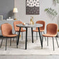 Round Dining Table Set for 4 with PU Leather Chairs - Modern Kitchen Table and Chairs Set for Small Spaces - Brown